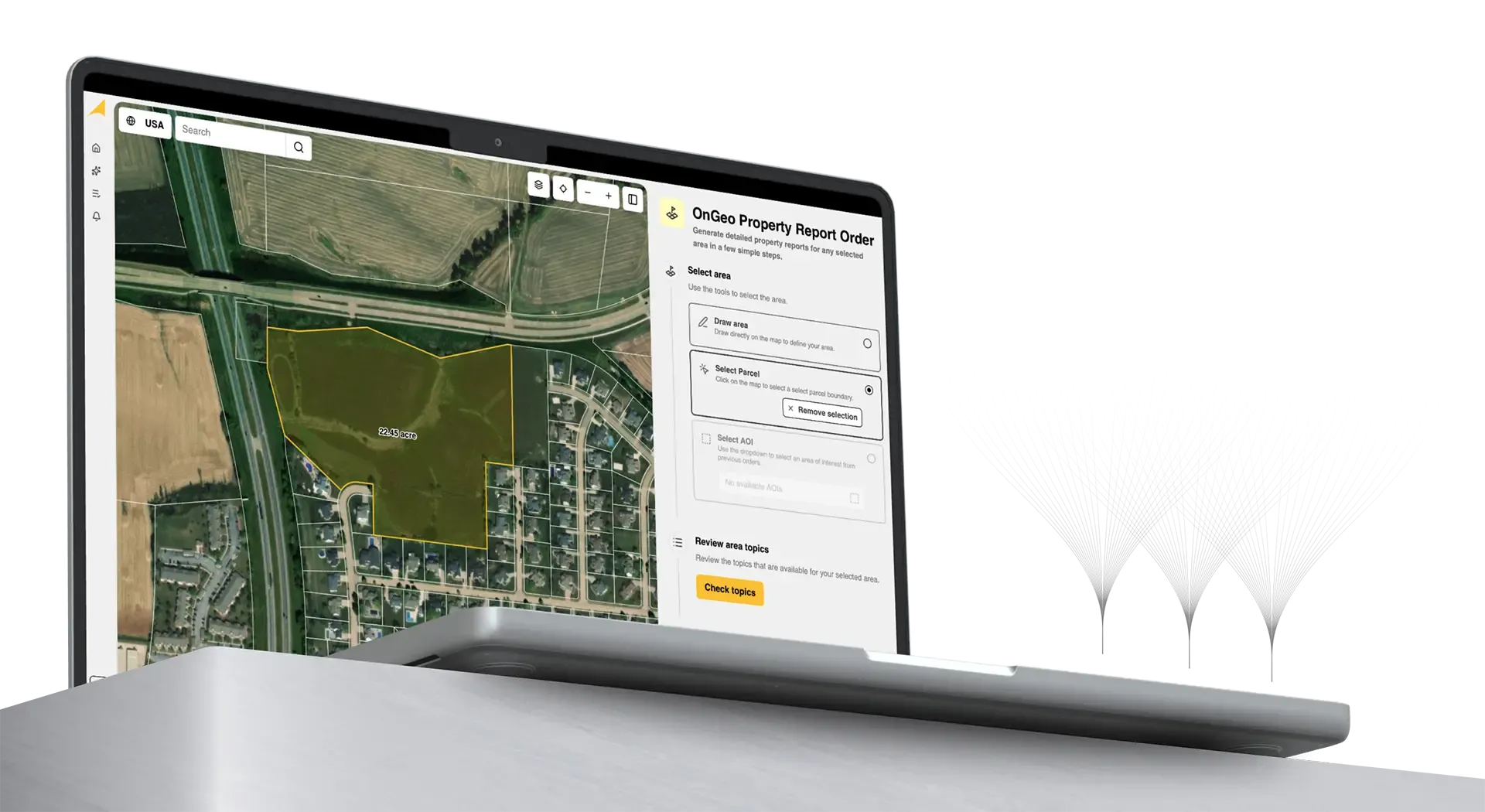 Property report on the laptop screen